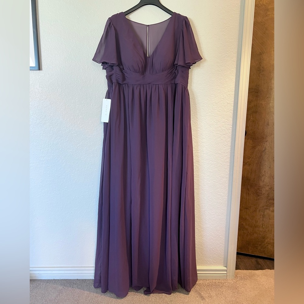 NWT Azazie Verna Maternity Chiffon Floor-Length Dress - Picture 7 of 13